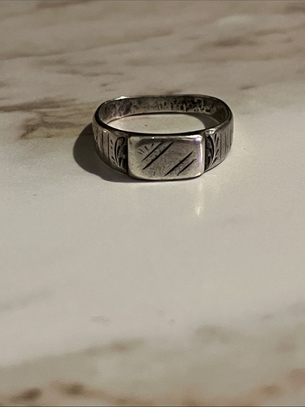 Antique Victorian Sterling square signet ring